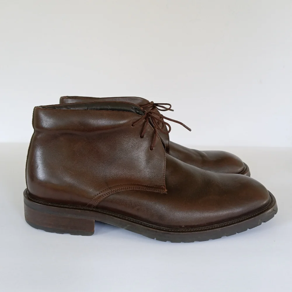 GORDON RUSH Dark Brown Leather Chukka w/ Rubber Sole EU 45/US12
